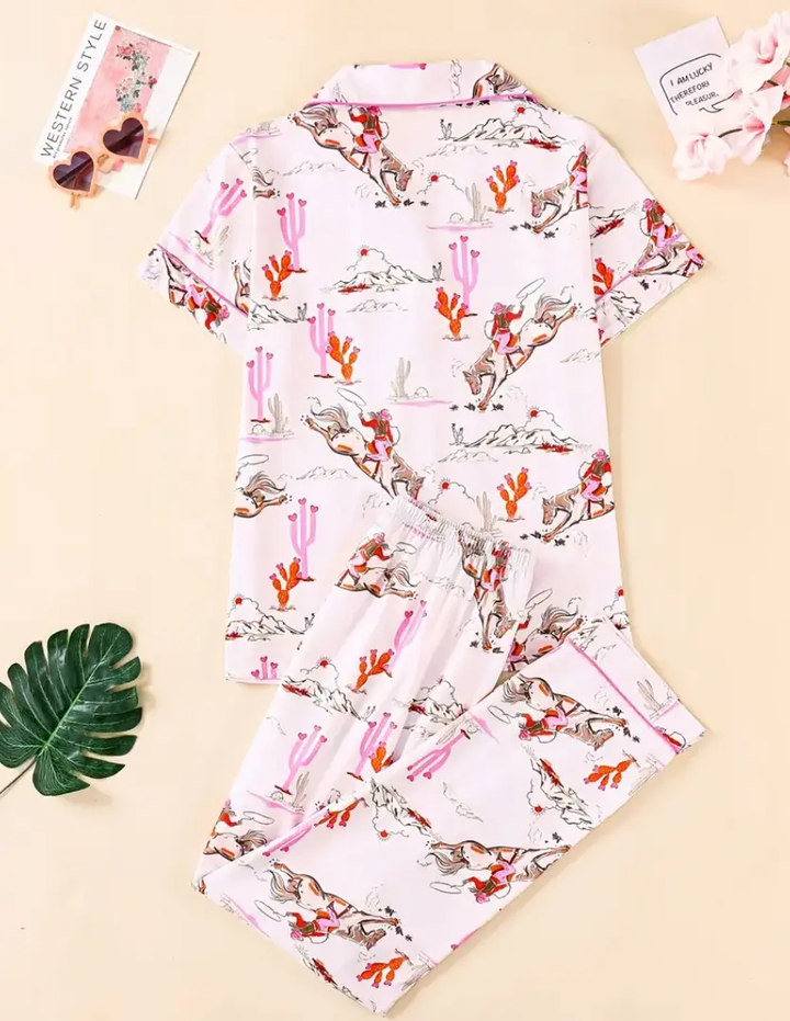 Cowgirl Cactus Dreams  2 pc Pajama Set RIDE OR DIE EQUESTRIAN SHOP
