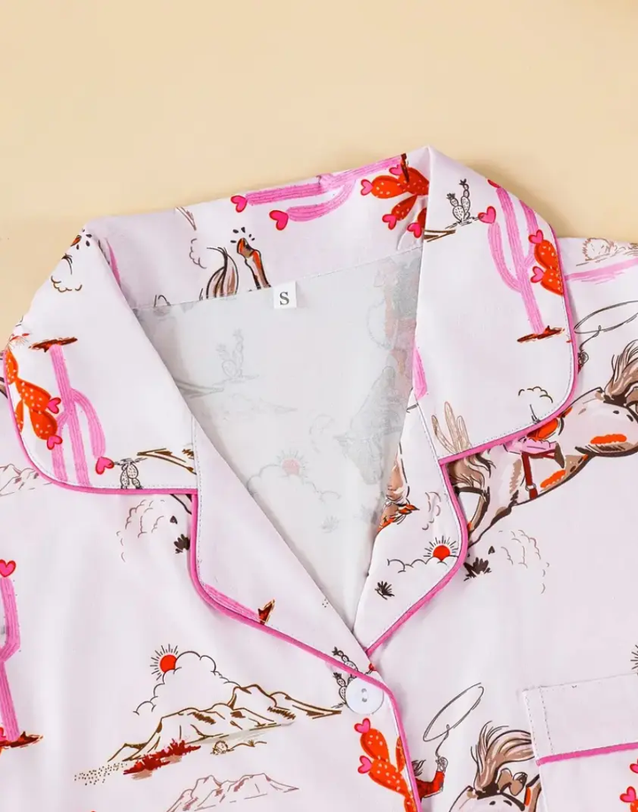 Cowgirl Cactus Dreams  2 pc Pajama Set RIDE OR DIE EQUESTRIAN SHOP