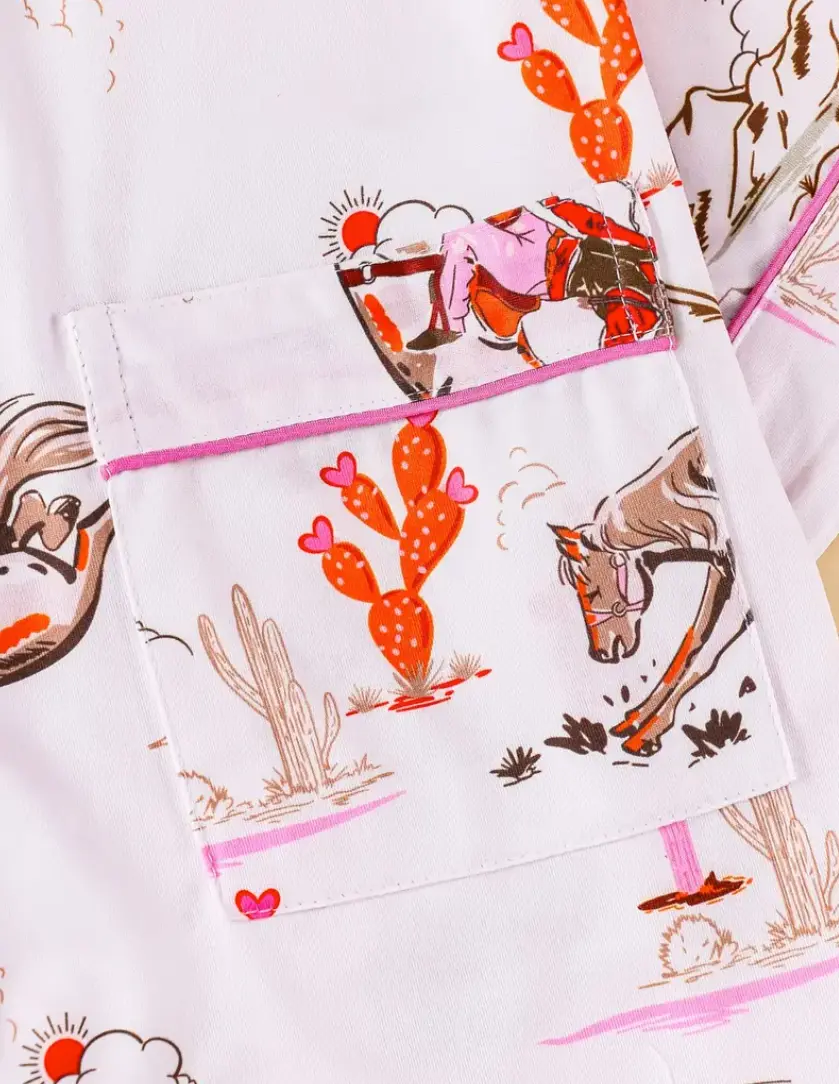 Cowgirl Cactus Dreams  2 pc Pajama Set RIDE OR DIE EQUESTRIAN SHOP