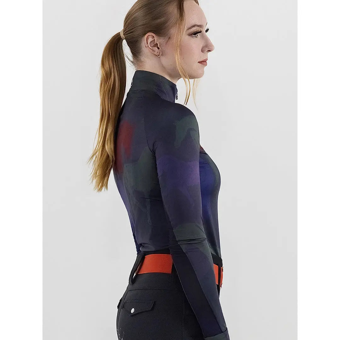 Dapplebay Abstract Horses 1/4 Zip Long Sleeve - Purple Dusk