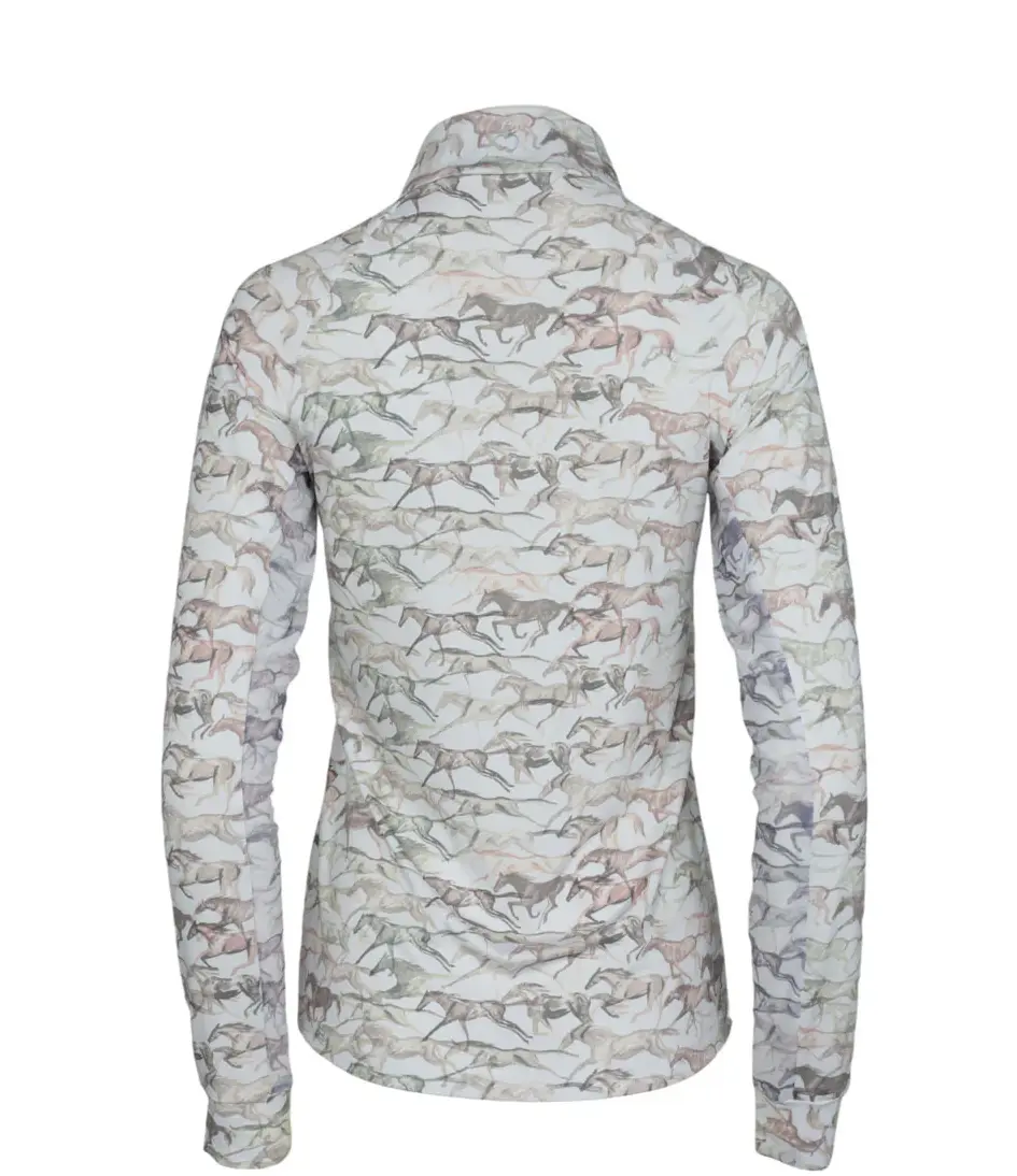 Dapplebay Galloping Watercolor 1/4 Zip Long Sleeve Dapplebay