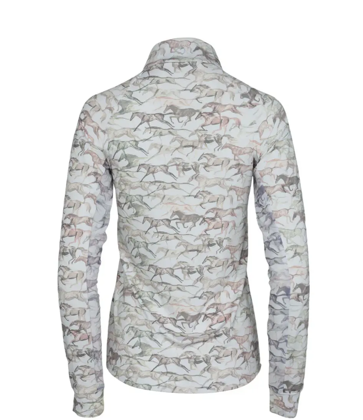 Dapplebay Galloping Watercolor 1/4 Zip Long Sleeve Dapplebay