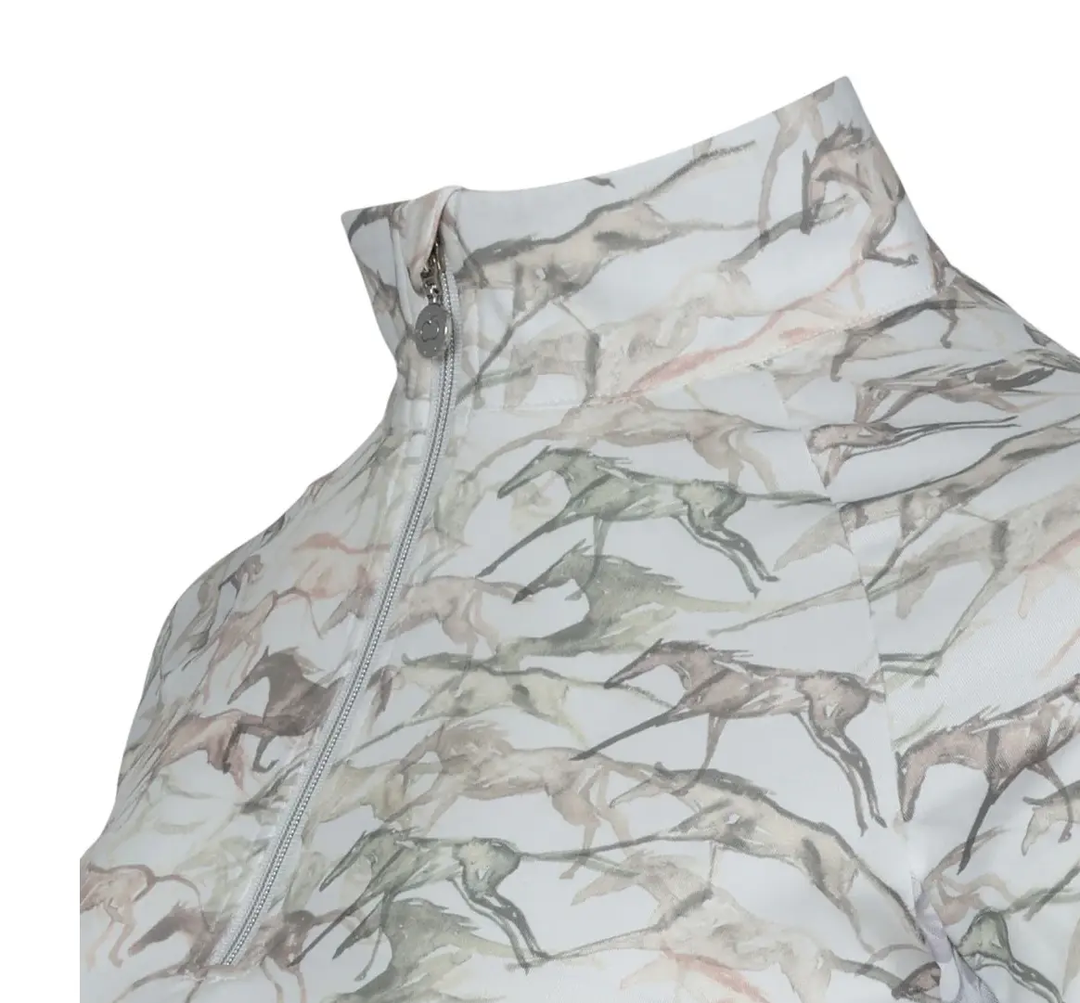 Dapplebay Galloping Watercolor 1/4 Zip Long Sleeve Dapplebay