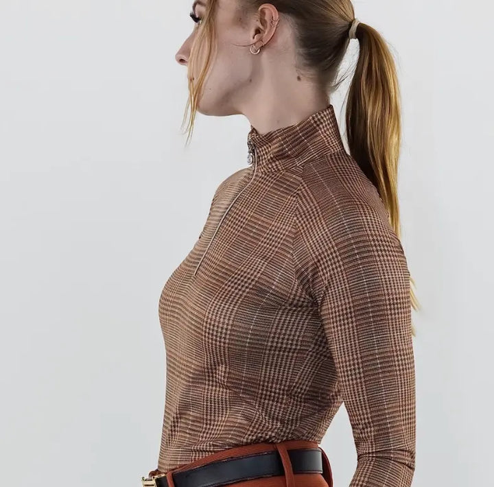 Dapplebay Heirloom Glen Plaid 1/4 Zip Long Sleeve Dapplebay