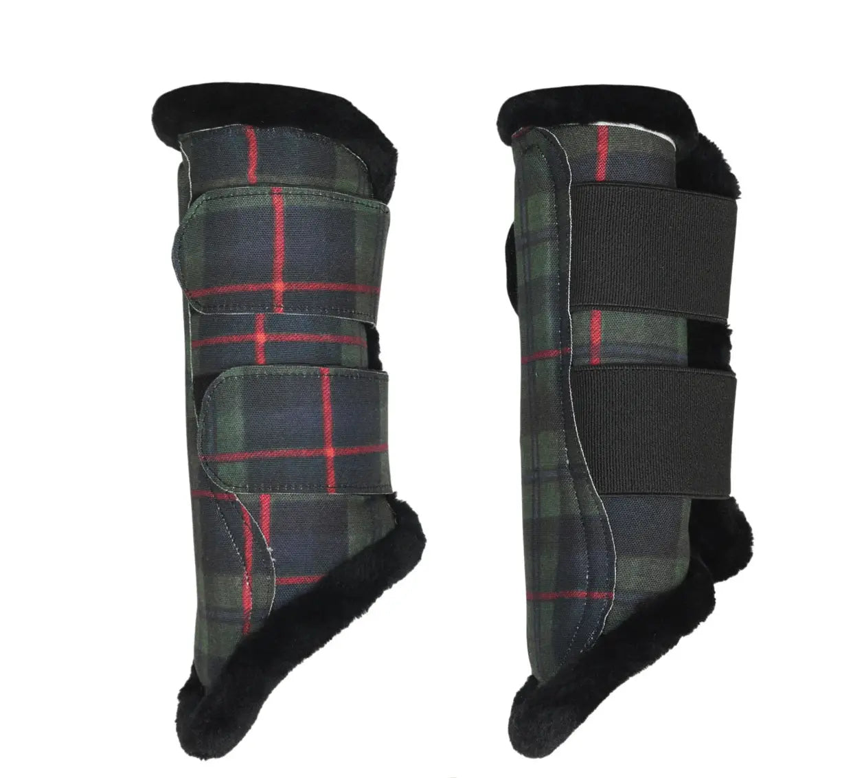 Dapplebay Holiday Green & Red Plaid Brushing Boots Dapplebay