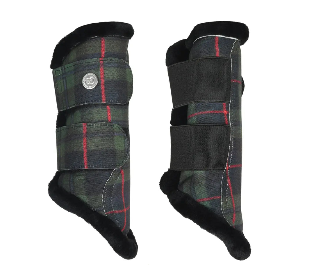 Dapplebay Holiday Green & Red Plaid Brushing Boots Dapplebay