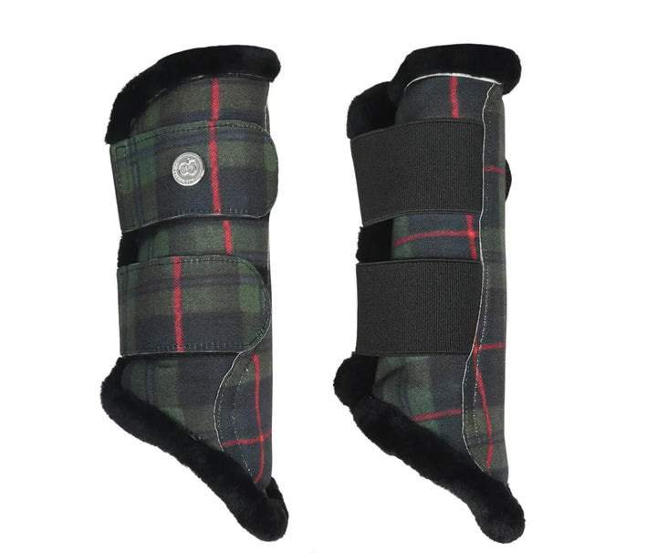 Dapplebay Holiday Green & Red Plaid Brushing Boots Dapplebay