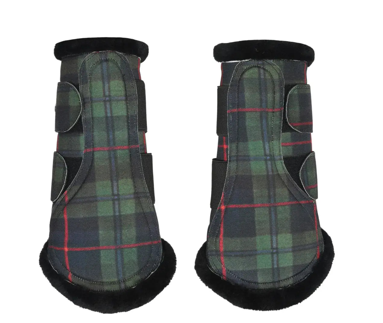 Dapplebay Holiday Green & Red Plaid Brushing Boots Dapplebay