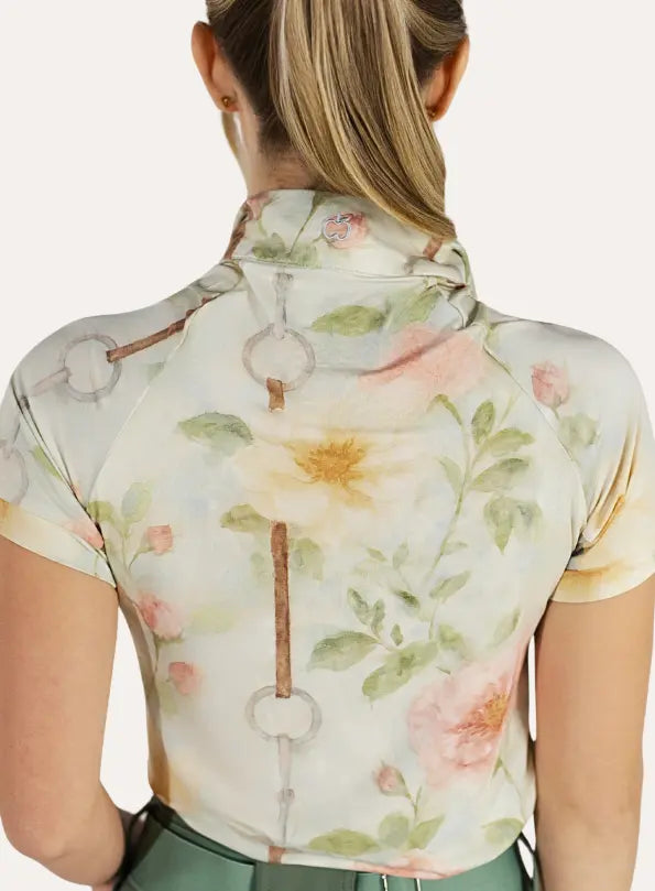 Dapplebay Vintage Floral Short Sleeve 1/4 Zip Dapplebay