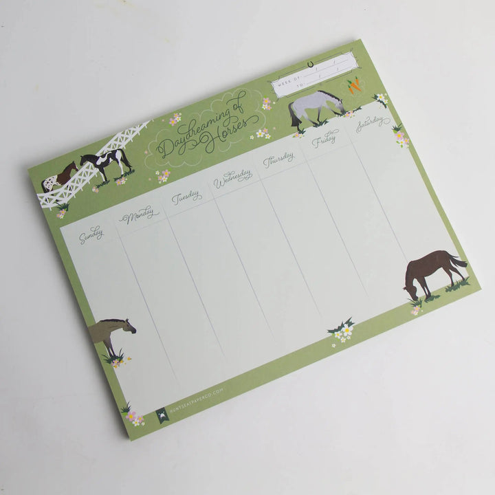 Daydreaming Horses Weekly Planner 8" x 11" Hunt Seat Paper Co.