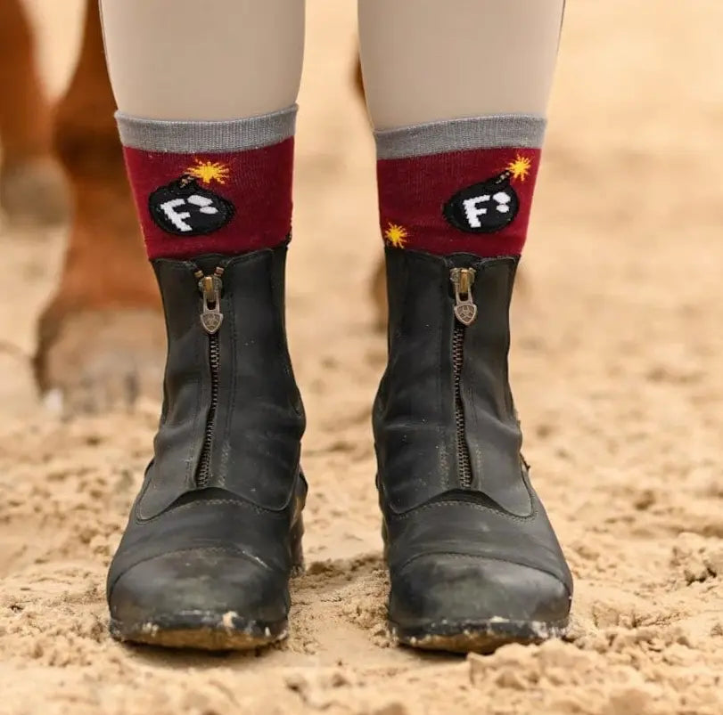 Dreamers & Schemers Crew Socks Dreamers & Schemers#style_f-bomb-burgandy