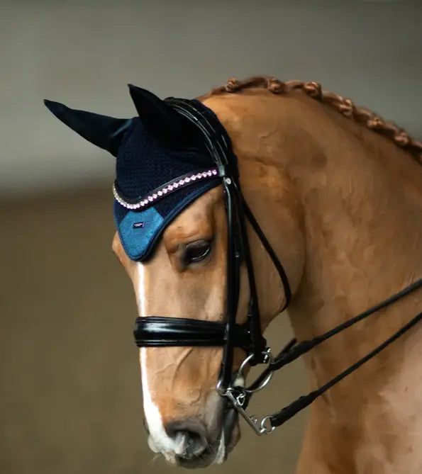 Ear Bonnet Blue Meadow Glimmer Equestrian Stockholm