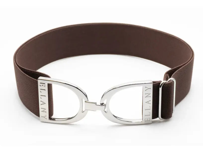 Ellany Belts -   1.5" Chocolate Brown Solid Silver Stirrup (Copy) ELLANY