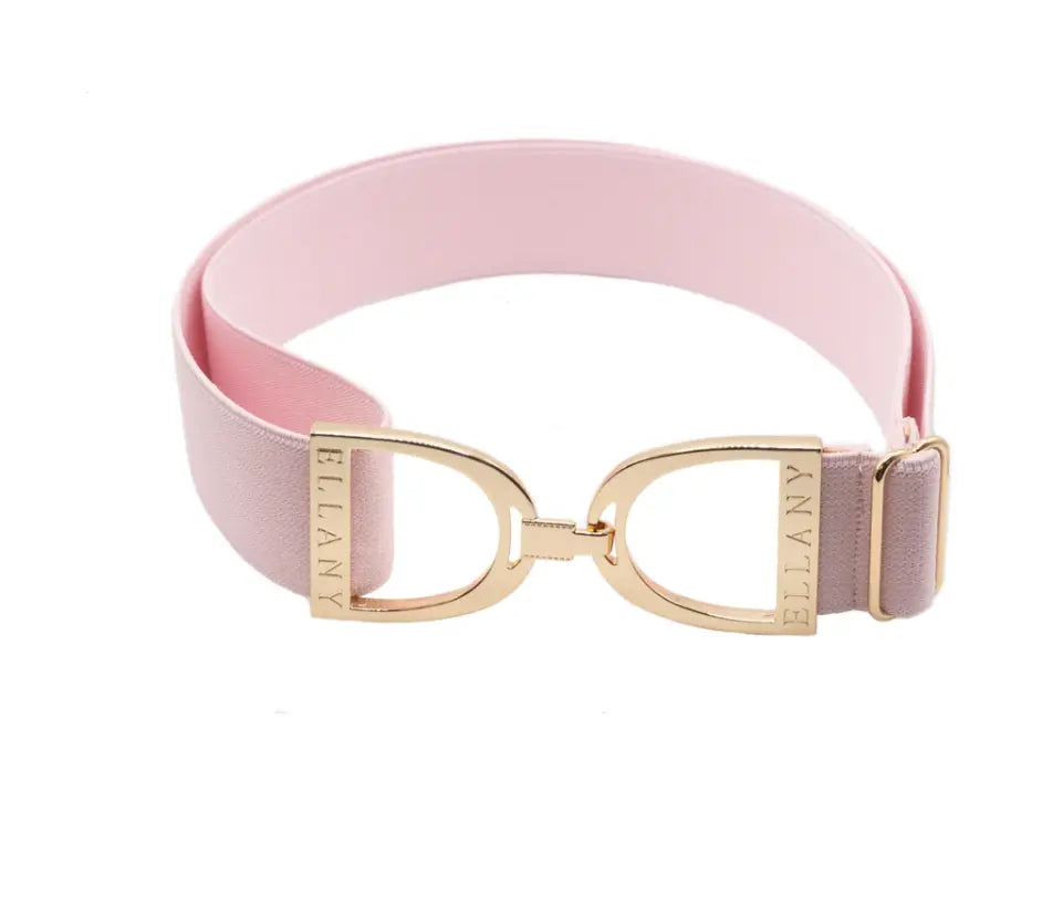 Ellany Belts -   1.5" Pinkalicious Solid Gold Stirrup ELLANY
