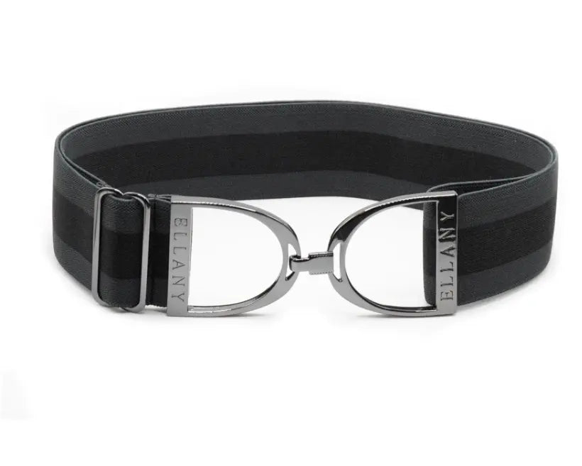 Ellany Belts - Charcoal Stripes with Stirrup Buckle ELLANY