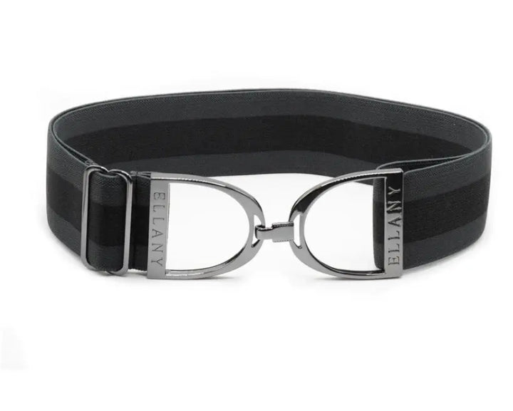 Ellany Belts - Charcoal Stripes with Stirrup Buckle ELLANY