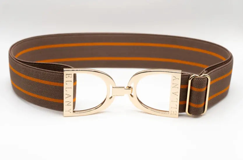 Ellany Belts - Ophelia Brown with Gold Stirrup ELLANY