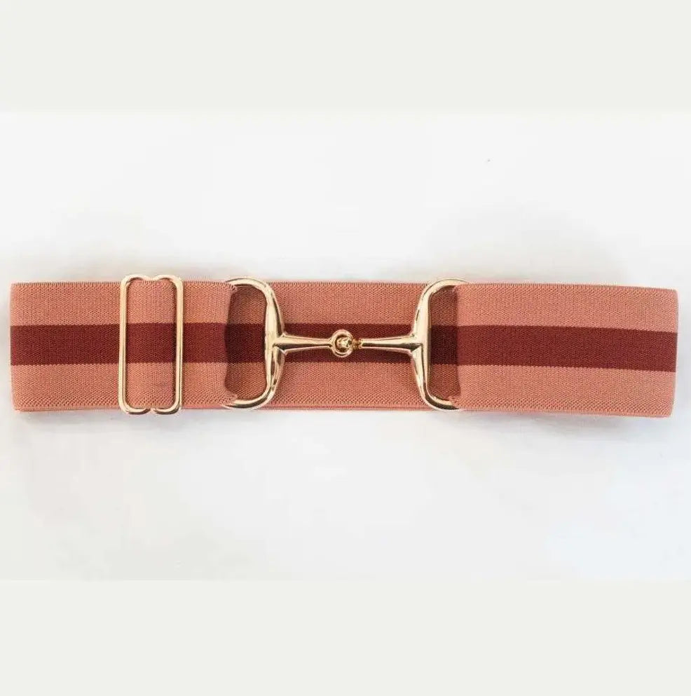 Ellany Belts - Rose Chunky Stripe with Gold Snaffle ELLANY