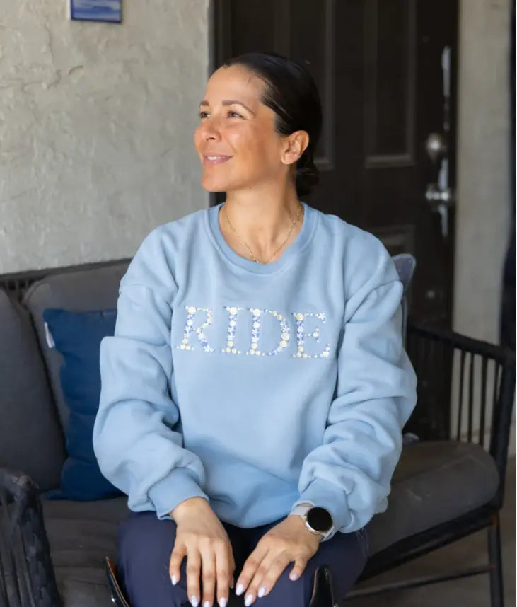 Ellany Soft Spun RIDE embroidered Sweatshirt ELLANY