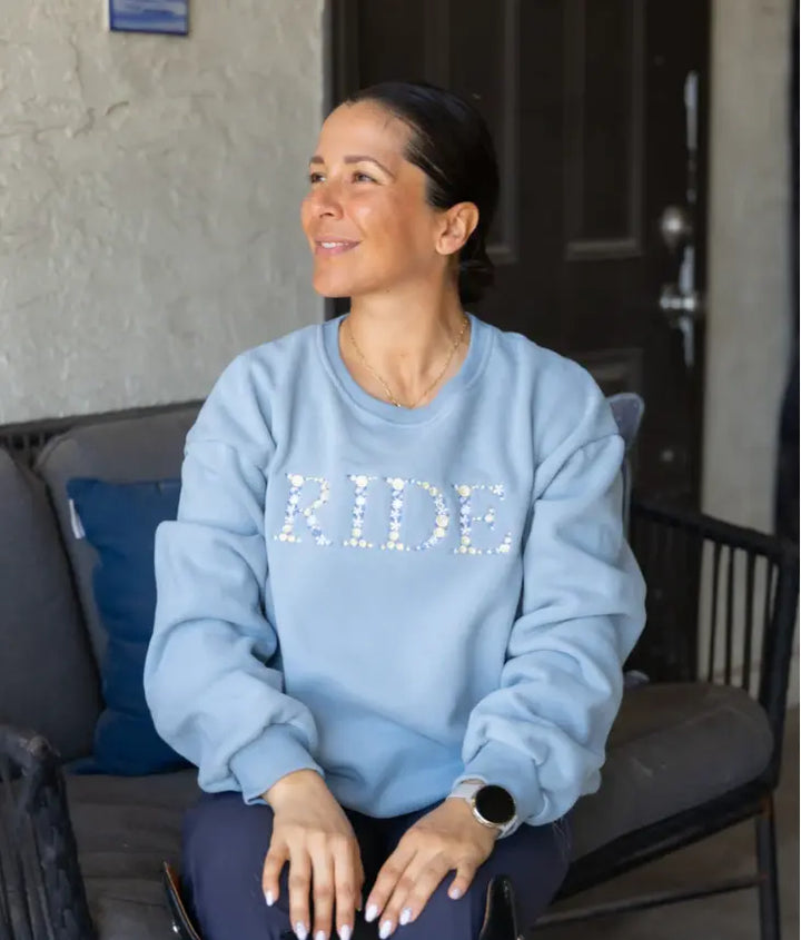 Ellany Soft Spun RIDE embroidered Sweatshirt ELLANY