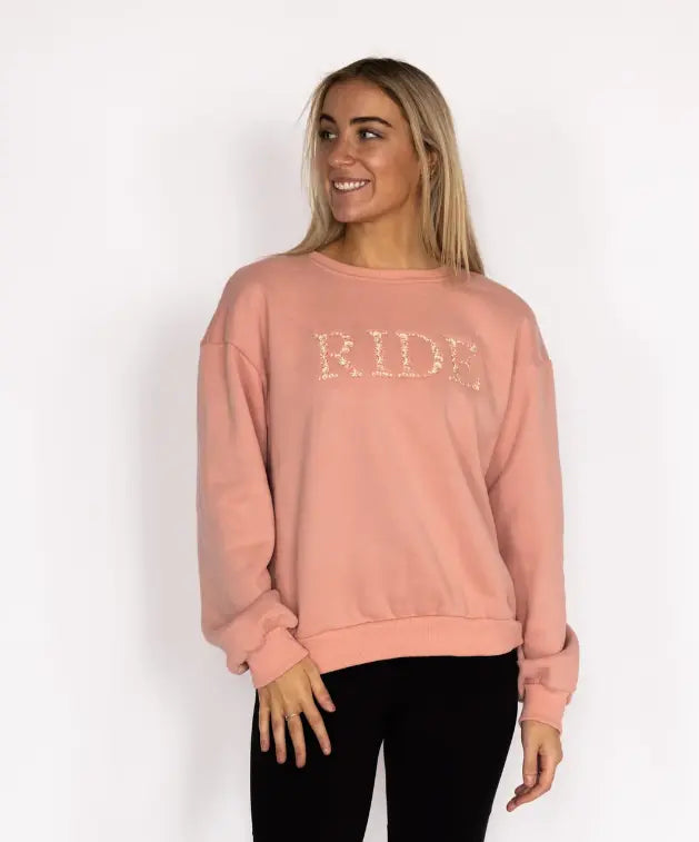 Ellany Soft Spun RIDE embroidered Sweatshirt ELLANY