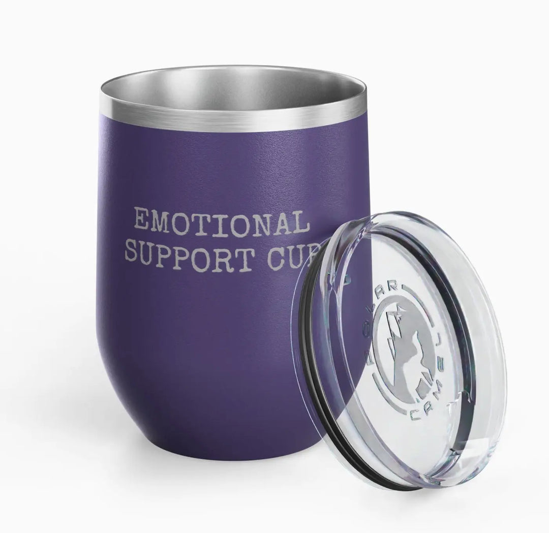 Emotional Support Cup- 12.0z Stainless Steel Wine Tumbler un.sus.tain.a.ble apparel