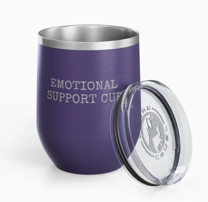 Emotional Support Cup- 12.0z Stainless Steel Wine Tumbler un.sus.tain.a.ble apparel
