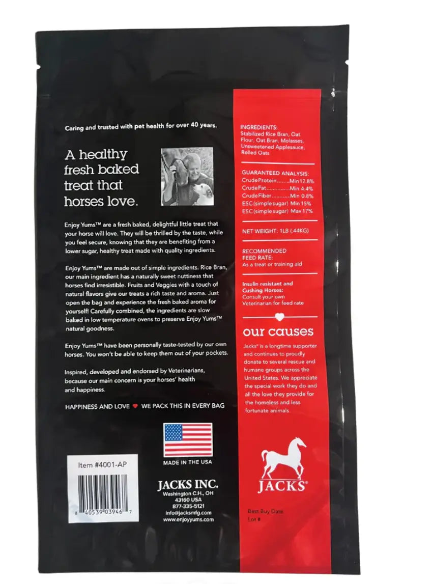 Enjoy Yums All-Natural Low Sugar Horse Treats Jack&