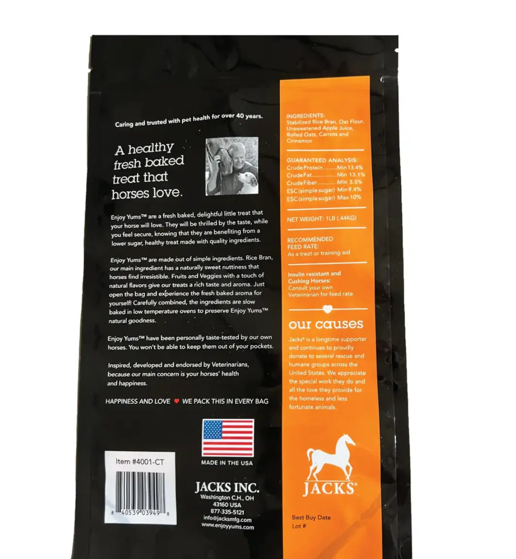 Enjoy Yums All-Natural Low Sugar Horse Treats Jack&