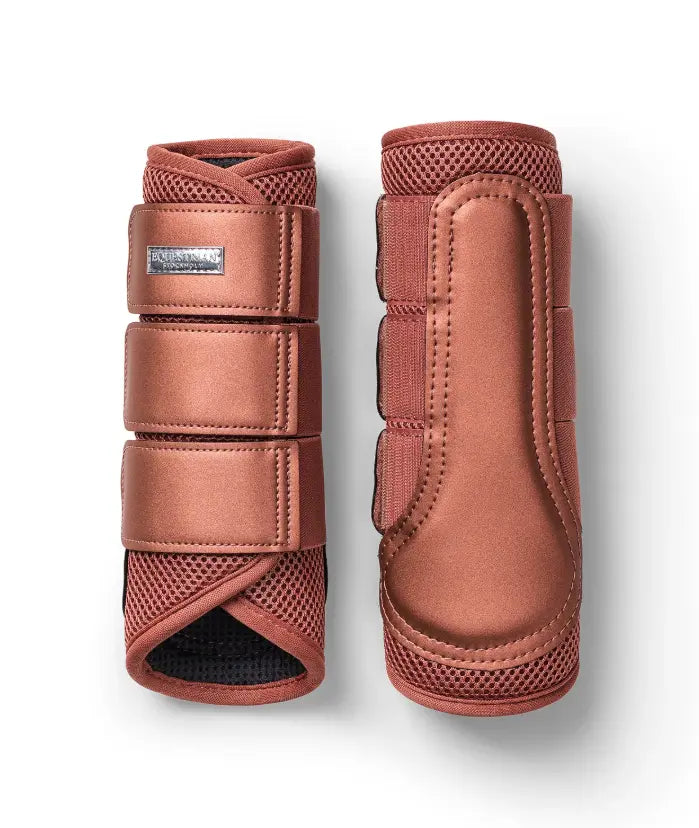 Equestrian Stockholm Classic Mesh Brushing Boots - Coral - RIDE OR DIE EQUESTRIAN SHOP
