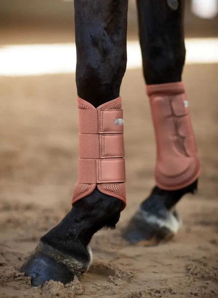 Equestrian Stockholm Classic Mesh Brushing Boots - Coral - RIDE OR DIE EQUESTRIAN SHOP