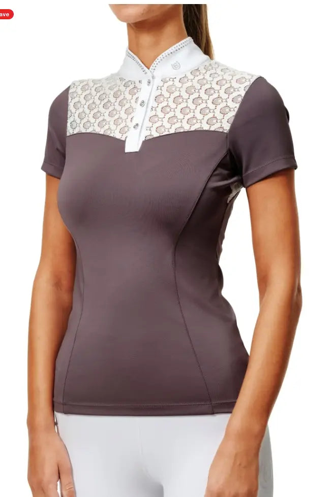 Equestrian Stockholm Crystal Champion Competition Top - Dark Violet Equestrian Stockholm