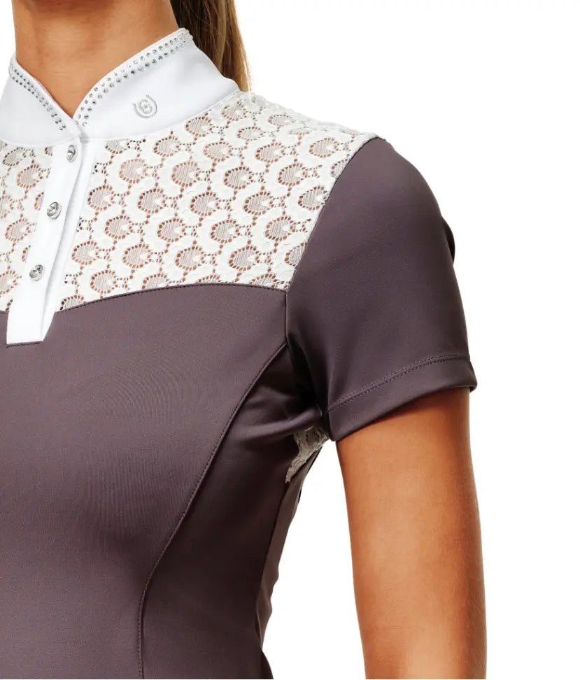 Equestrian Stockholm Crystal Champion Competition Top - Dark Violet Equestrian Stockholm