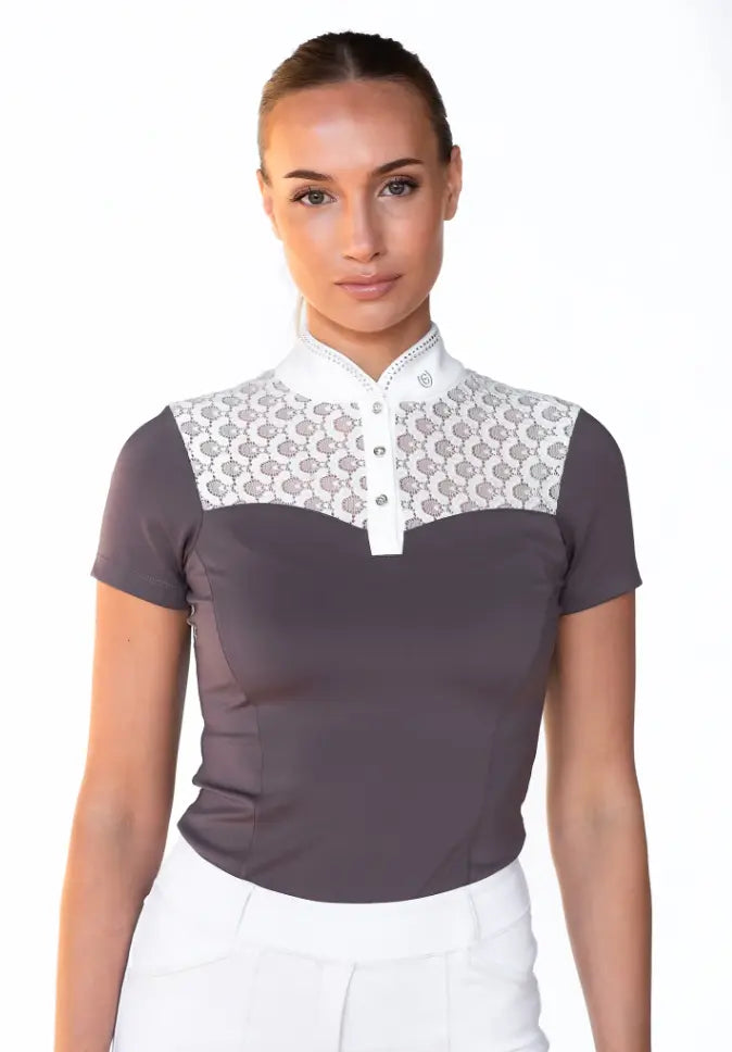 Equestrian Stockholm Crystal Champion Competition Top - Dark Violet Equestrian Stockholm