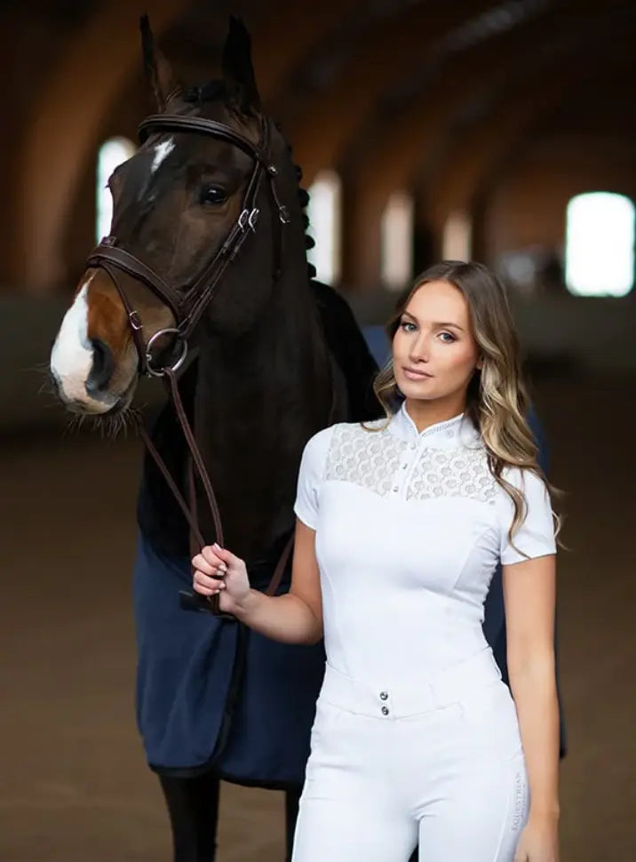 Equestrian Stockholm Crystal Champion Competition Top - White Equestrian Stockholm
