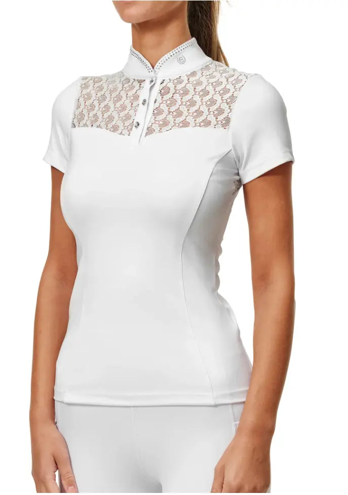 Equestrian Stockholm Crystal Champion Competition Top - White Equestrian Stockholm