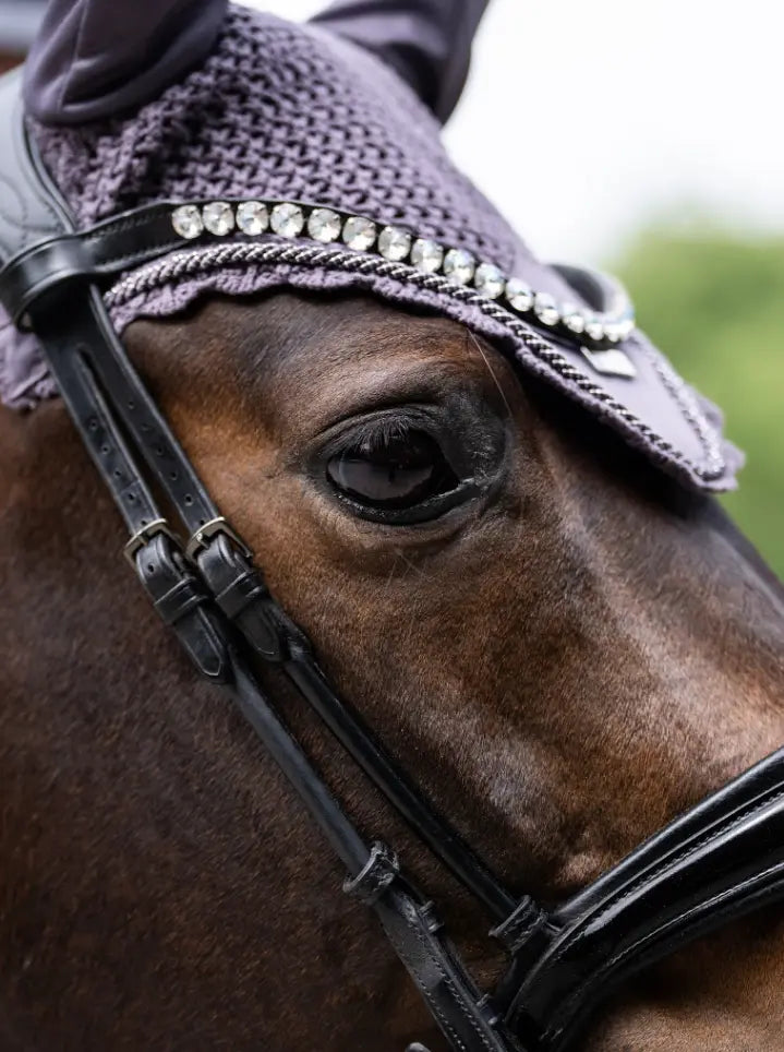 Equestrian Stockholm Ear Bonnet -  Dark Violet Equestrian Stockholm