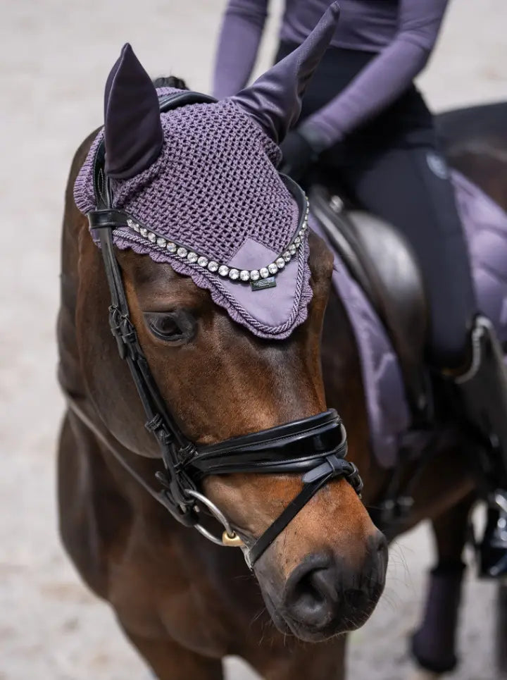 Equestrian Stockholm Ear Bonnet -  Dark Violet Equestrian Stockholm