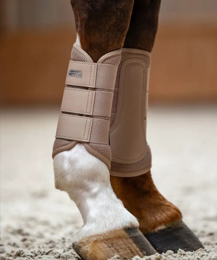 Equestrian Stockholm Mesh Brushing Boots - Sand Equestrian Stockholm