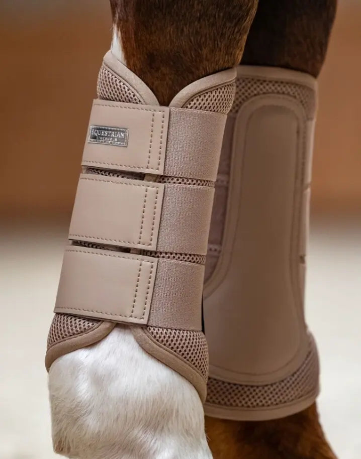 Equestrian Stockholm Mesh Brushing Boots - Sand Equestrian Stockholm