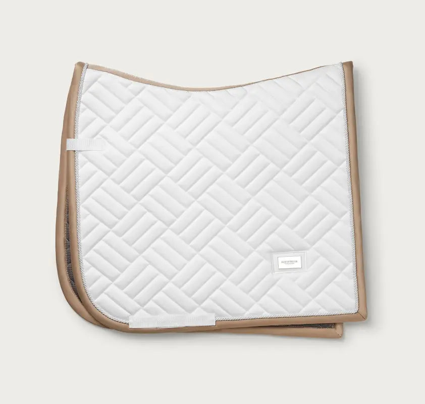 Equestrian Stockholm Modern White with Sand Saddle Pad - Dressage Equestrian Stockholm