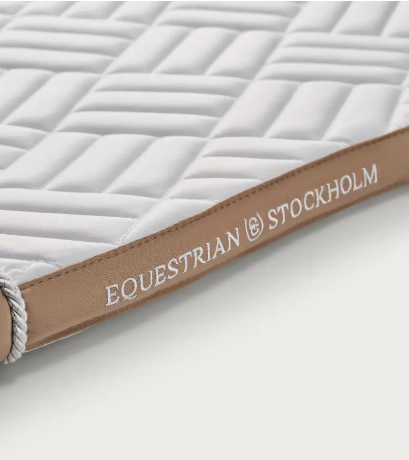Equestrian Stockholm Modern White with Sand Saddle Pad - Dressage Equestrian Stockholm