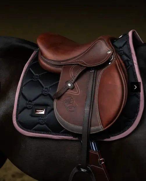 Equestrian Stockholm Saddle Pad -  Black Blush (Breast Cancer) Equestrian Stockholm