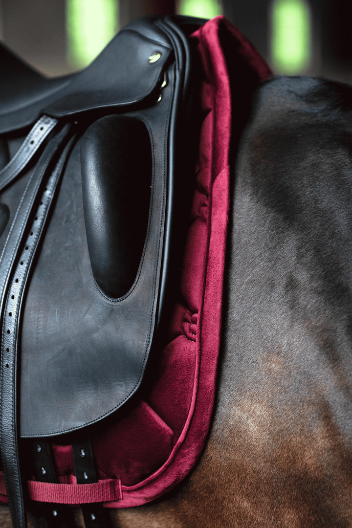 Equestrian Stockholm Velvet Classic Dressage Pad - Merlot Equestrian Stockholm