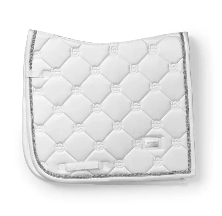 Equestrian Stockholm White Perfection Silver Dressage Pad Equestrian Stockholm
