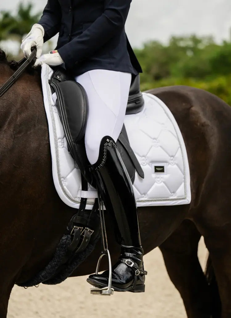 Equestrian Stockholm White Perfection Silver Dressage Pad Equestrian Stockholm