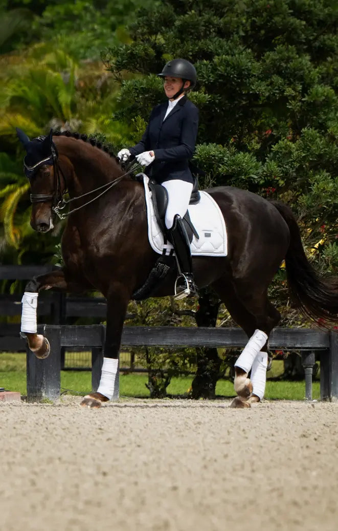Equestrian Stockholm White Perfection Silver Dressage Pad Equestrian Stockholm