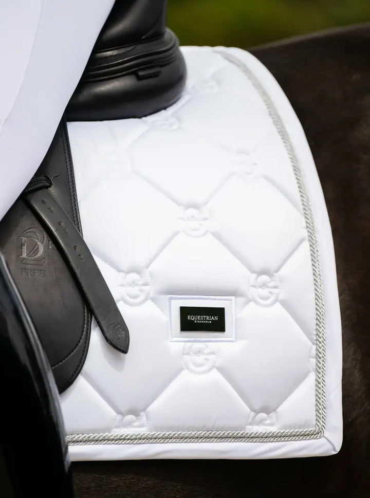 Equestrian Stockholm White Perfection Silver Dressage Pad Equestrian Stockholm