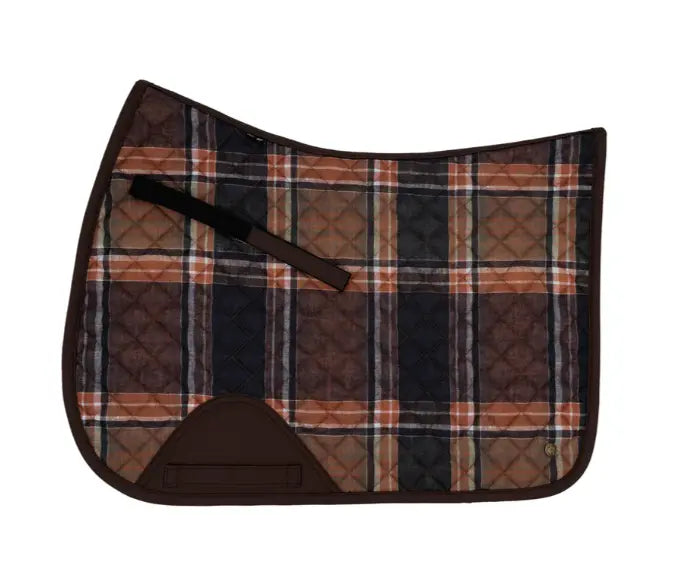 Field Plaid & Hickory Saddle Pad 16 Cypress