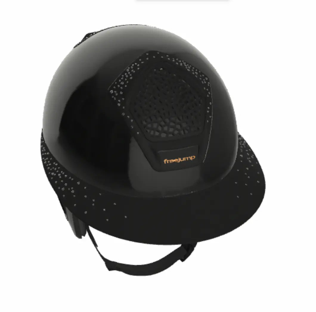 Freejump Voronoï Helmet - Black Gloss Shell with Matte Silver Crystal Grill & Visor Freejump